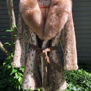Tissavel of France Brown and Cream Fur Coat